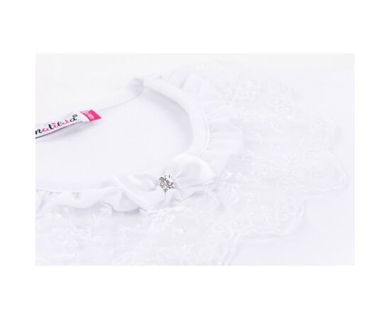 Футболка детская Matilda с коротким рукавом и кружевной оборкой (7134-164G-white), изображение 4