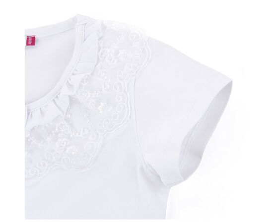Футболка детская Matilda с коротким рукавом и кружевной оборкой (7134-164G-white), изображение 5