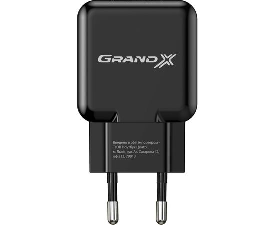Зарядное устройство Grand-X CH-03B (5V/2,1A) Black (CH-03B), изображение 2 Зарядное устройство Grand-X CH-03B (5V/2,1A) Black (CH-03B), изображение 2