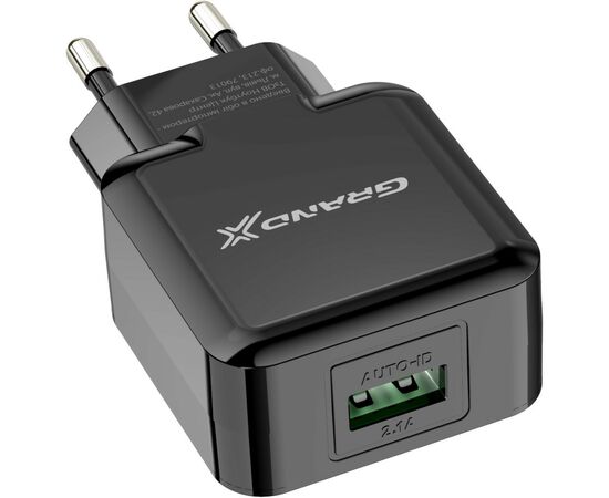 Зарядное устройство Grand-X CH-03B (5V/2,1A) Black (CH-03B), изображение 3 Зарядное устройство Grand-X CH-03B (5V/2,1A) Black (CH-03B), изображение 3