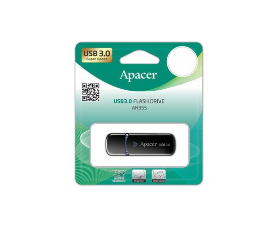 USB флеш накопитель Apacer 32GB AH355 Black USB 3.0 (AP32GAH355B-1), изображение 4 USB флеш накопитель Apacer 32GB AH355 Black USB 3.0 (AP32GAH355B-1), изображение 4