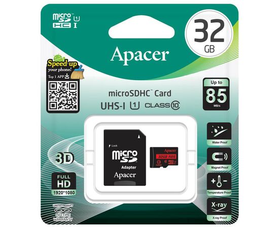 Карта памяти Apacer 32GB microSDHC class 10 UHS-I U1 (R85 MB/s) (AP32GMCSH10U5-R), изображение 3