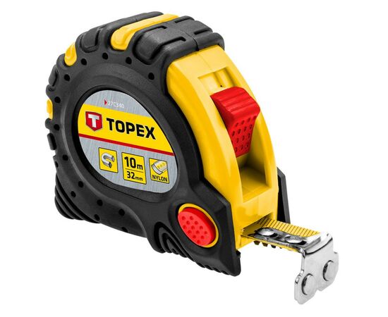 Рулетка Topex стальная лента 10 м x 32 мм, магнит (27C340)