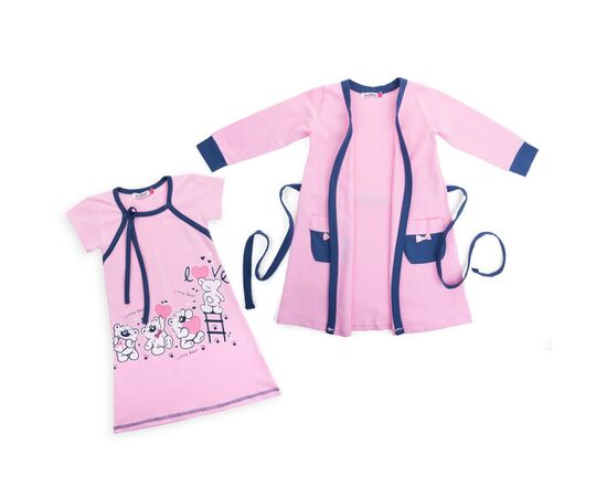 Піжама Matilda і халат з ведмедиками "Love" (7445-98G-pink)