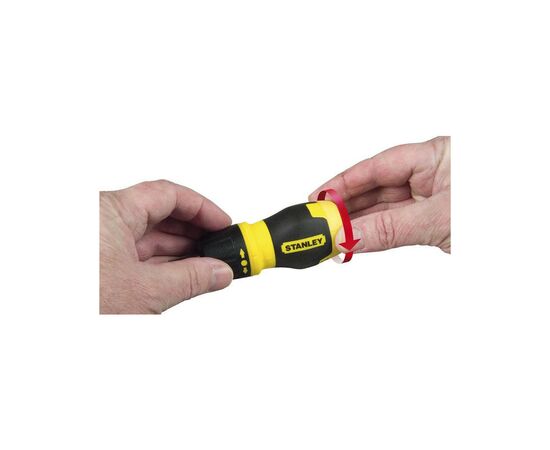 Отвертка Stanley Multibit Stubby, реверсивная, с 6 сменными битами (0-66-358), изображение 4 Отвертка Stanley Multibit Stubby, реверсивная, с 6 сменными битами (0-66-358), изображение 4