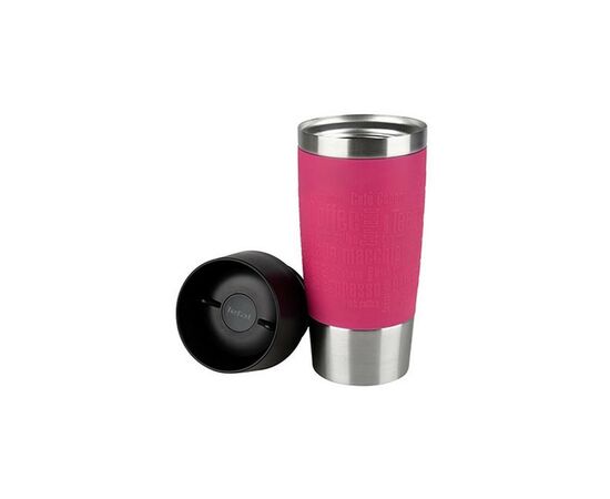 Термокружка Tefal TRAVEL MUG 0.36L raspb/silver (K3087114), изображение 3 Термокружка Tefal TRAVEL MUG 0.36L raspb/silver (K3087114), изображение 3