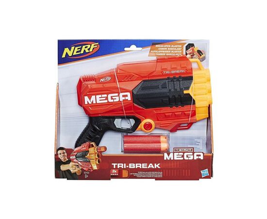 Игрушечное оружие Hasbro Nerf бластер МЕГА Три-брейк (E0103), изображение 3 Игрушечное оружие Hasbro Nerf бластер МЕГА Три-брейк (E0103), изображение 3