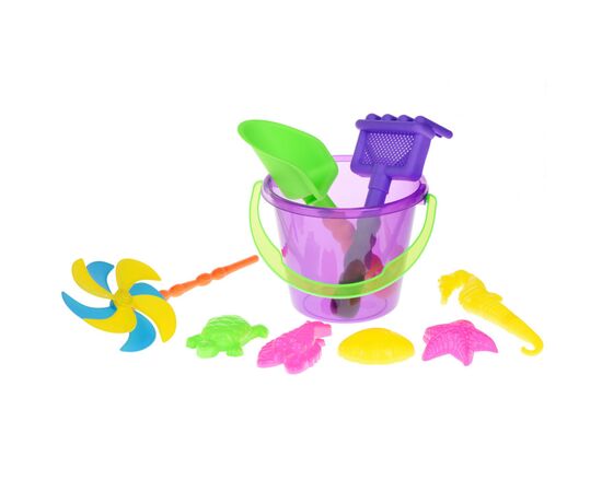 Игрушка для песка Same Toy с Воздушной вертушкой (фиолетовое ведро) 9 шт (HY-1206WUt-2)