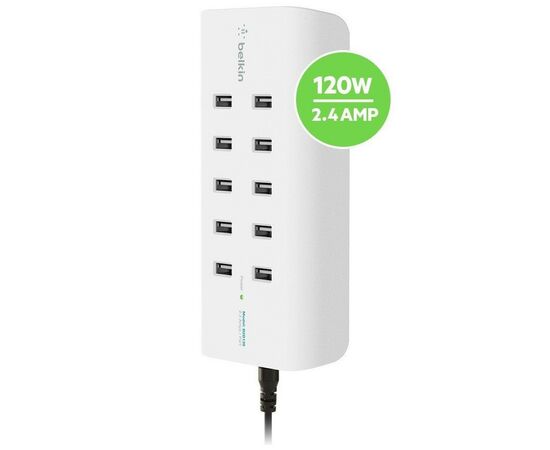 Зарядное устройство Belkin RockStar 10 PORT USB-A CHARGER 2.4 Amp, 120W (B2B139vf), изображение 7 Зарядное устройство Belkin RockStar 10 PORT USB-A CHARGER 2.4 Amp, 120W (B2B139vf), изображение 7