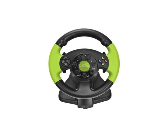 Руль Esperanza PC/PS3/XBOX 360 Black-Green (EG104), изображение 2 Руль Esperanza PC/PS3/XBOX 360 Black-Green (EG104), изображение 2