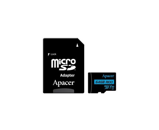 Карта памяти Apacer 64GB microSDHC class 10 UHS-I U3 V30 (AP64GMCSX10U7-R)