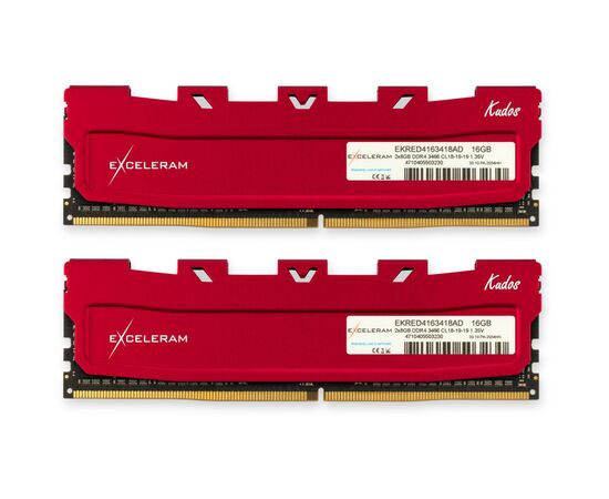 Модуль пам'яті для комп'ютера DDR4 16GB (2x8GB) 3466 MHz Kudos Red eXceleram (EKRED4163418AD)