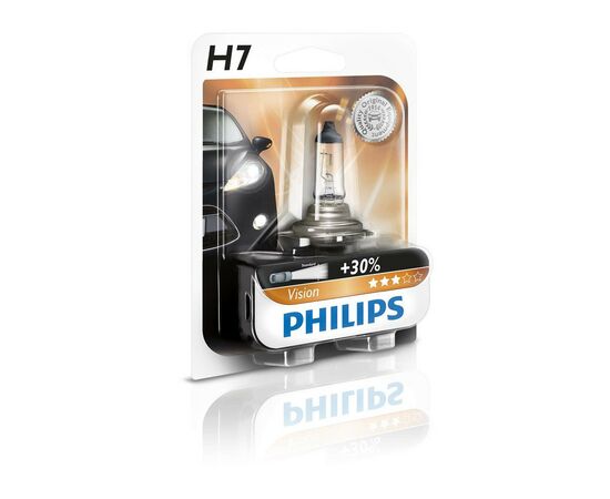 Автолампа Philips H7 Vision, 3200K, 1шт (12972PRB1), изображение 2 Автолампа Philips H7 Vision, 3200K, 1шт (12972PRB1), изображение 2