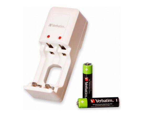 Зарядний пристрій для акумуляторів Verbatim Compact Charger + 2*AAA 1000mAh (49944), зображення 2 Зарядний пристрій для акумуляторів Verbatim Compact Charger + 2*AAA 1000mAh (49944), зображення 2