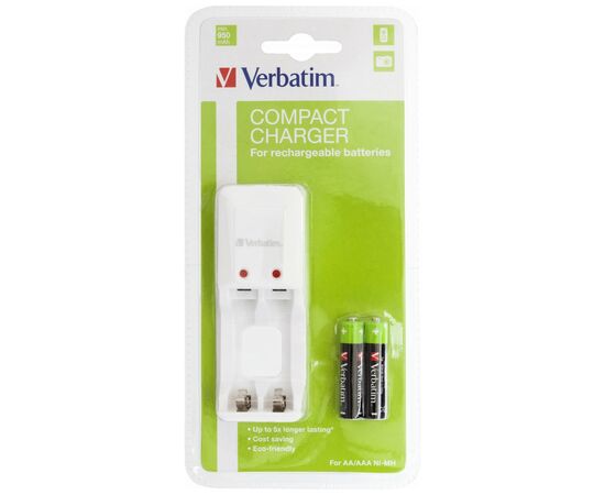 Зарядное устройство для аккумуляторов Verbatim Compact Charger + 2*AAA 1000mAh (49944)