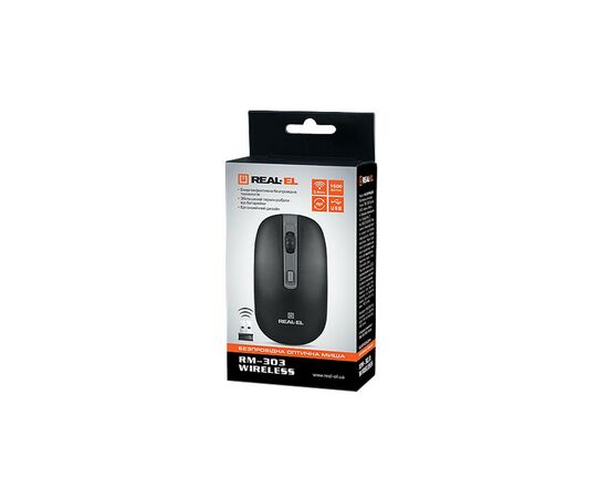 Мишка REAL-EL RM-303 black-grey, зображення 5 Мишка REAL-EL RM-303 black-grey, зображення 5