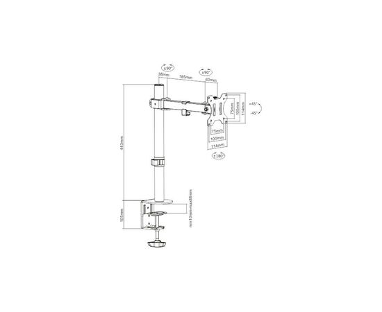 Кронштейн Brateck LDT12-C011, изображение 2 Кронштейн Brateck LDT12-C011, изображение 2