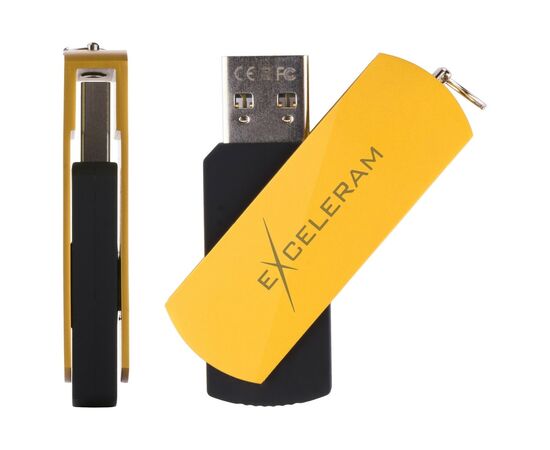 USB флеш накопитель eXceleram 64GB P2 Series Yellow2/Black USB 2.0 (EXP2U2Y2B64), изображение 4 USB флеш накопитель eXceleram 64GB P2 Series Yellow2/Black USB 2.0 (EXP2U2Y2B64), изображение 4