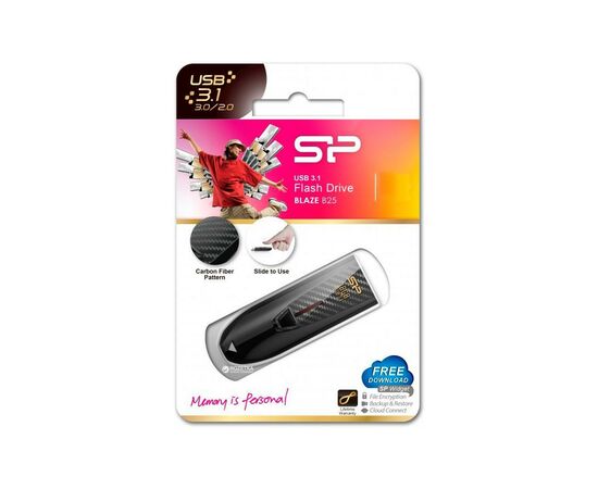 USB флеш накопичувач Silicon Power 256GB Blaze B25 Black USB 3.0 (SP256GBUF3B25V1K), зображення 3 USB флеш накопичувач Silicon Power 256GB Blaze B25 Black USB 3.0 (SP256GBUF3B25V1K), зображення 3