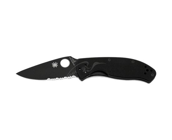 Ніж Spyderco Tenacious Black Blade, полусеррейтор (C122GBBKPS)