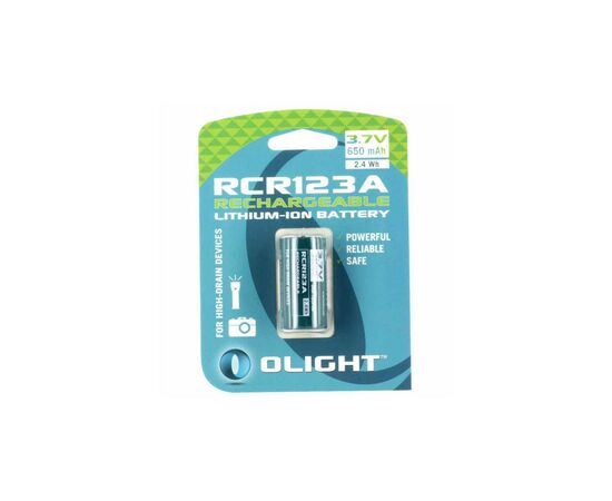 Аккумулятор Olight RCR123 (16340) Li-Ion 650 mAh (ORB2-163P06), изображение 3 Аккумулятор Olight RCR123 (16340) Li-Ion 650 mAh (ORB2-163P06), изображение 3