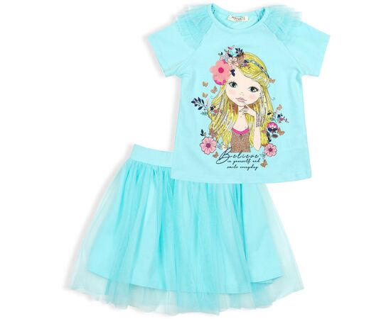 Набор детской одежды Breeze с девочкой и фатиновой юбкой (11826-116G-blue)