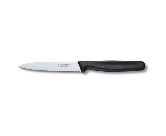 Кухонний ніж Victorinox Standart 10 см, с волнистым лезвием, черный (5.0733)