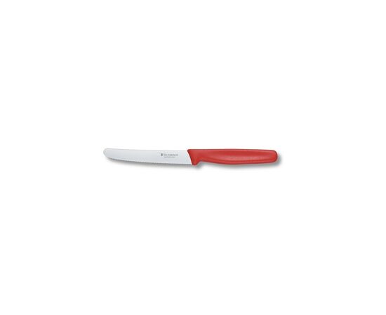 Кухонный нож Victorinox Standart для овощей 11 см, с волнистым лезвием, красный (5.0831)