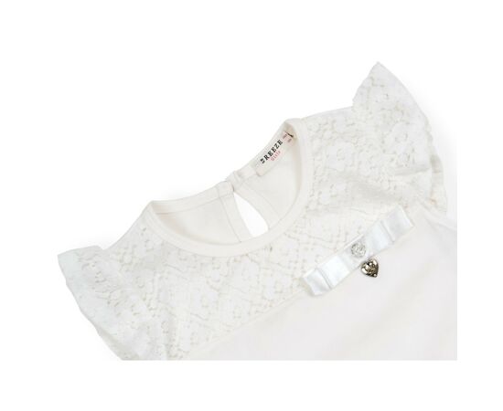 Футболка дитяча Breeze з мереживом (12904-134G-cream), зображення 4 Футболка дитяча Breeze з мереживом (12904-134G-cream), зображення 4