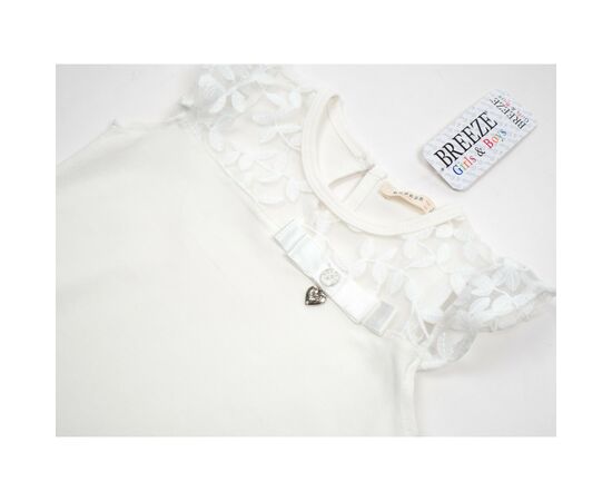 Футболка дитяча Breeze з мереживом (12904-134G-cream), зображення 5 Футболка дитяча Breeze з мереживом (12904-134G-cream), зображення 5