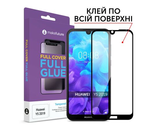 Скло захисне MakeFuture Huawei Y5 2019 Full Cover Full Glue (MGF-HUY519)