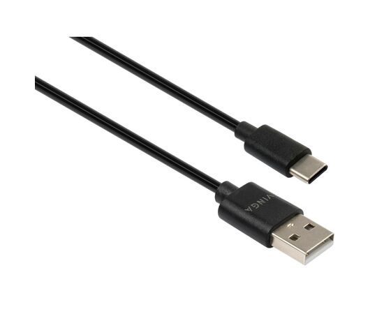 Дата кабель USB 2.0 AM to Type-C 1.8m Spring black Vinga (VCPDCTCS1.8BK), зображення 2