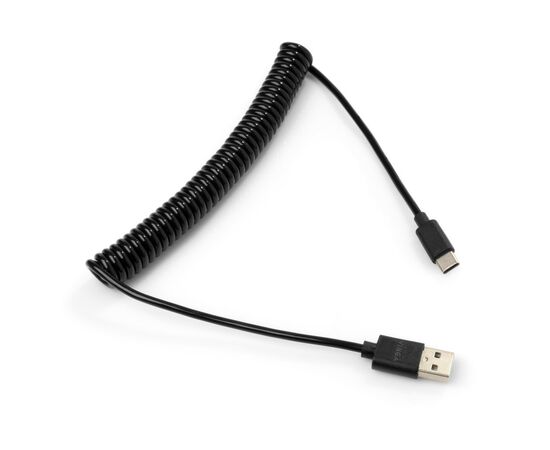 Дата кабель USB 2.0 AM to Type-C 1.8m Spring black Vinga (VCPDCTCS1.8BK)