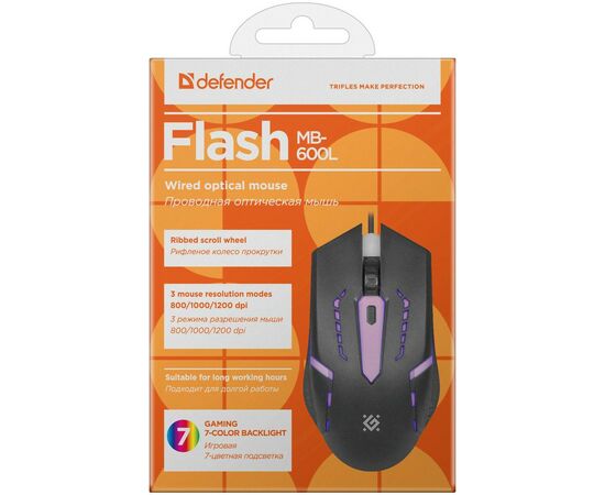 Мышка Defender Flash MB-600L Black (52600), изображение 6 Мышка Defender Flash MB-600L Black (52600), изображение 6