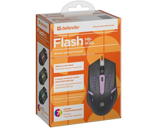 Мышка Defender Flash MB-600L Black (52600), изображение 7 Мышка Defender Flash MB-600L Black (52600), изображение 7