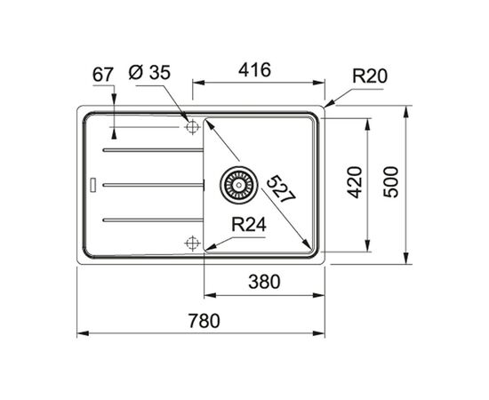 Мойка кухонная Franke BASIS BFG 611-78 (114.0306.793), изображение 2 Мойка кухонная Franke BASIS BFG 611-78 (114.0306.793), изображение 2