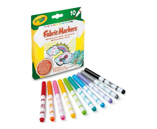 Набор для творчества Crayola Фломастеры для рисования по ткани 10 шт (58-8633), изображение 3 Набор для творчества Crayola Фломастеры для рисования по ткани 10 шт (58-8633), изображение 3