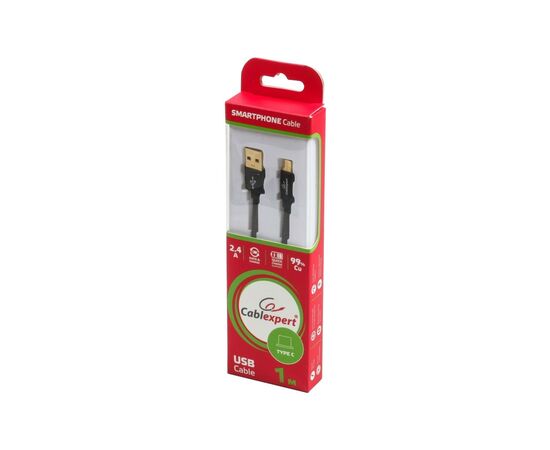 Дата кабель USB 2.0 AM to Type-C 1.0m Cablexpert (CCPB-C-USB-04BK), изображение 3 Дата кабель USB 2.0 AM to Type-C 1.0m Cablexpert (CCPB-C-USB-04BK), изображение 3