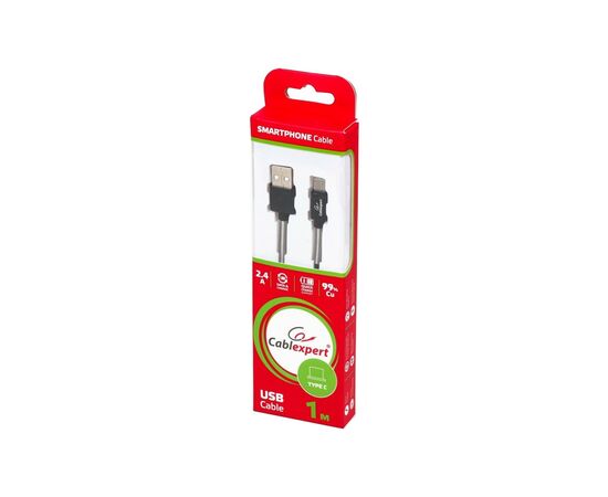 Дата кабель USB 2.0 AM to Type-C 1.0m Cablexpert (CCPB-C-USB-06BK), изображение 3 Дата кабель USB 2.0 AM to Type-C 1.0m Cablexpert (CCPB-C-USB-06BK), изображение 3