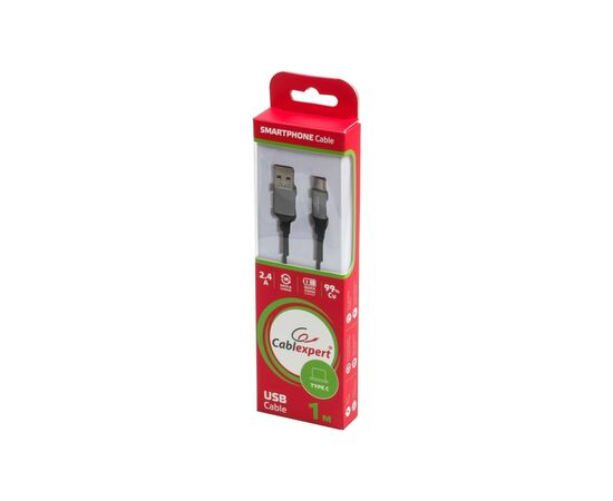 Дата кабель USB 2.0 AM to Type-C 1.0m Cablexpert (CCPB-C-USB-09BK), изображение 3 Дата кабель USB 2.0 AM to Type-C 1.0m Cablexpert (CCPB-C-USB-09BK), изображение 3
