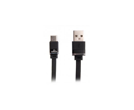 Дата кабель USB 2.0 AM to Type-C 1.0m flat Cablexpert (CCPB-C-USB-10BK)