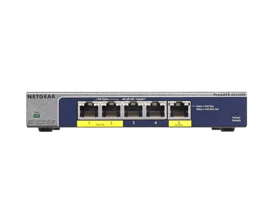 Коммутатор сетевой Netgear GS105PE-10000S, изображение 2 Коммутатор сетевой Netgear GS105PE-10000S, изображение 2