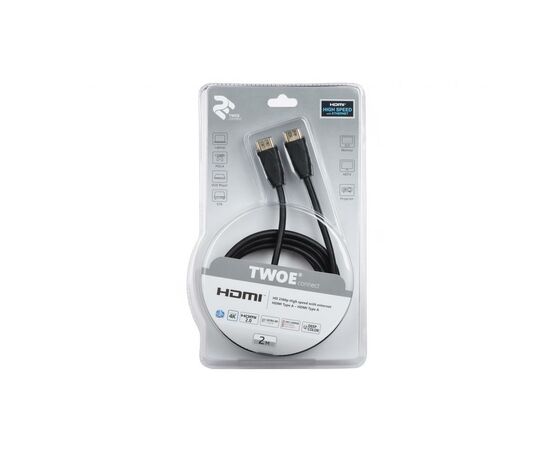 Кабель мультимедийный HDMI to HDMI 2.0m 2E (2EW-1002-2m), изображение 3 Кабель мультимедийный HDMI to HDMI 2.0m 2E (2EW-1002-2m), изображение 3