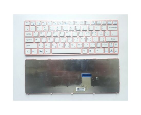 Клавиатура ноутбука Sony SVE11 (E11 Series) белая с розовой рамкой UA (A43641)