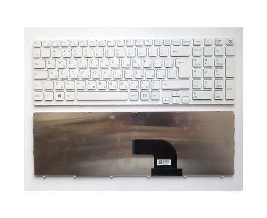 Клавиатура ноутбука Sony SVE15 (E15 Series) белая с белой рамкой UA (A43533)