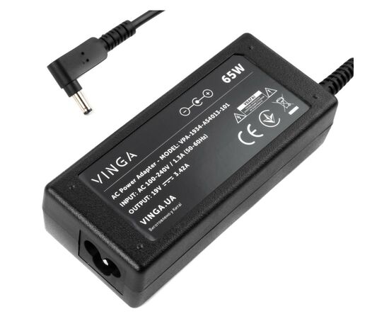 Блок питания к ноутбуку Vinga ASUS 65W 19V 3,42A разъем 4.0 *1.35 (VPA-1934-AS4013-101), изображение 3 Блок питания к ноутбуку Vinga ASUS 65W 19V 3,42A разъем 4.0 *1.35 (VPA-1934-AS4013-101), изображение 3