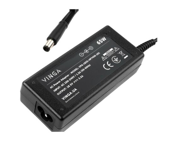 Блок питания к ноутбуку Vinga HP 65W 18.5V 3.5А разъем 7.4*5.0 (VPA-1835-HP7450-101), изображение 3 Блок питания к ноутбуку Vinga HP 65W 18.5V 3.5А разъем 7.4*5.0 (VPA-1835-HP7450-101), изображение 3