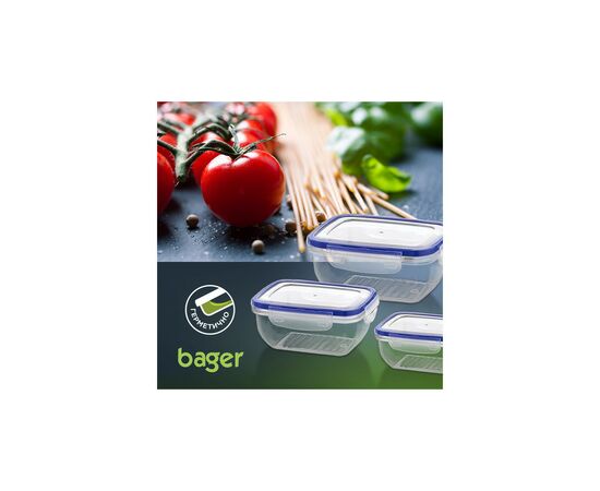 Пищевой контейнер Bager Cook&Lock квадрат 0.6 л (BG-555), изображение 3 Пищевой контейнер Bager Cook&Lock квадрат 0.6 л (BG-555), изображение 3