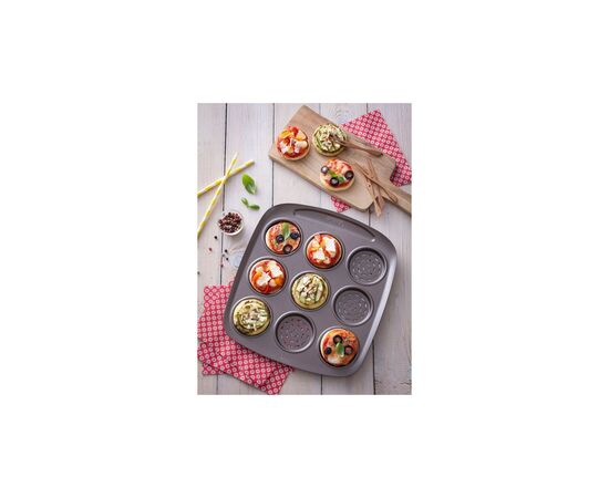 Форма для выпечки Pyrex Asimetria мини-pizza 9 ячеек (AS09BZ0), изображение 4 Форма для выпечки Pyrex Asimetria мини-pizza 9 ячеек (AS09BZ0), изображение 4