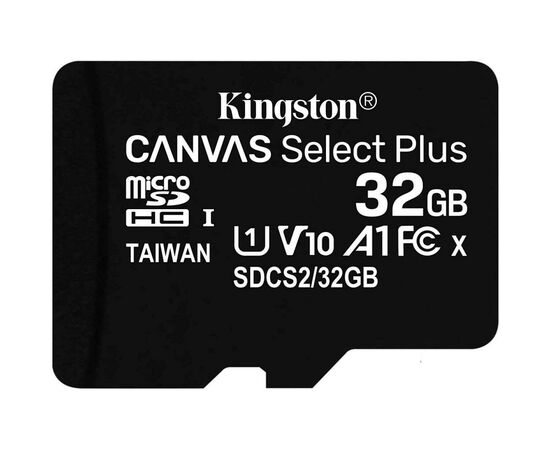 Карта памяти Kingston 32GB microSDHC class 10 UHS-I A1 (R-100MB/s) Canvas (SDCS2/32GBSP), изображение 2 Карта памяти Kingston 32GB microSDHC class 10 UHS-I A1 (R-100MB/s) Canvas (SDCS2/32GBSP), изображение 2